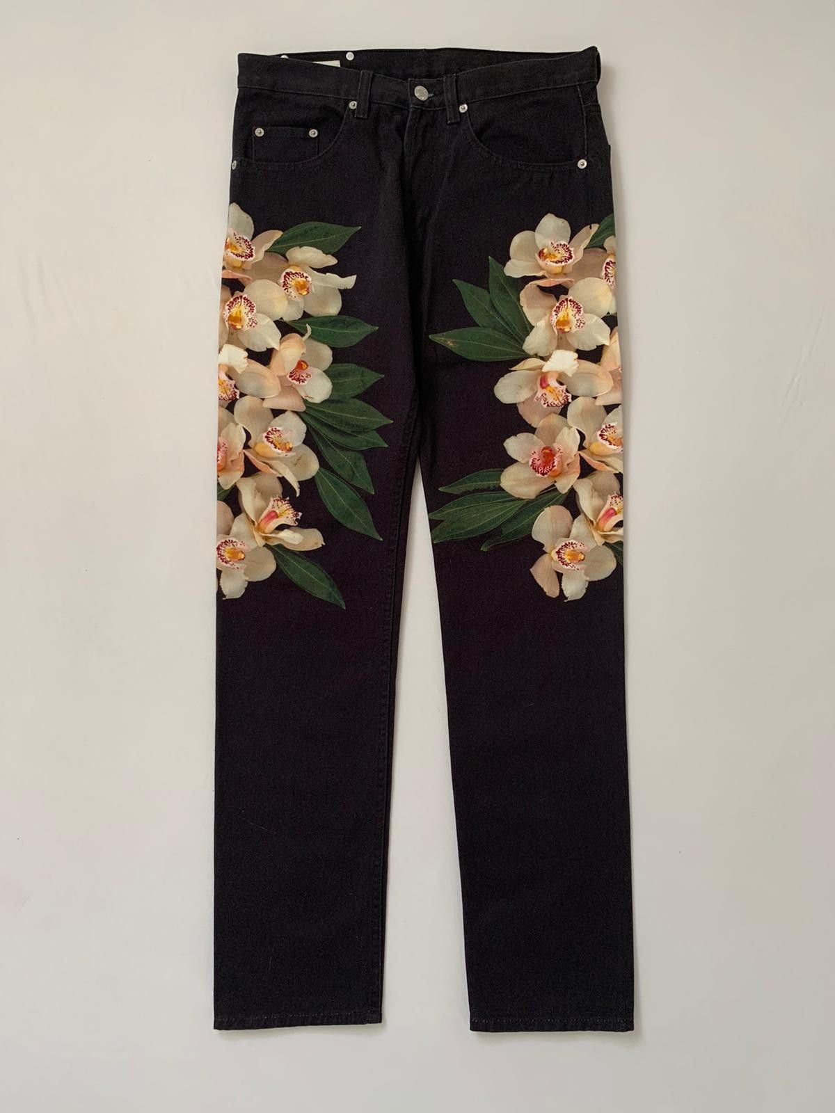Dries Van Noten SS14 Floral Denim Jeans Size US 29 - 1 Thumbnail