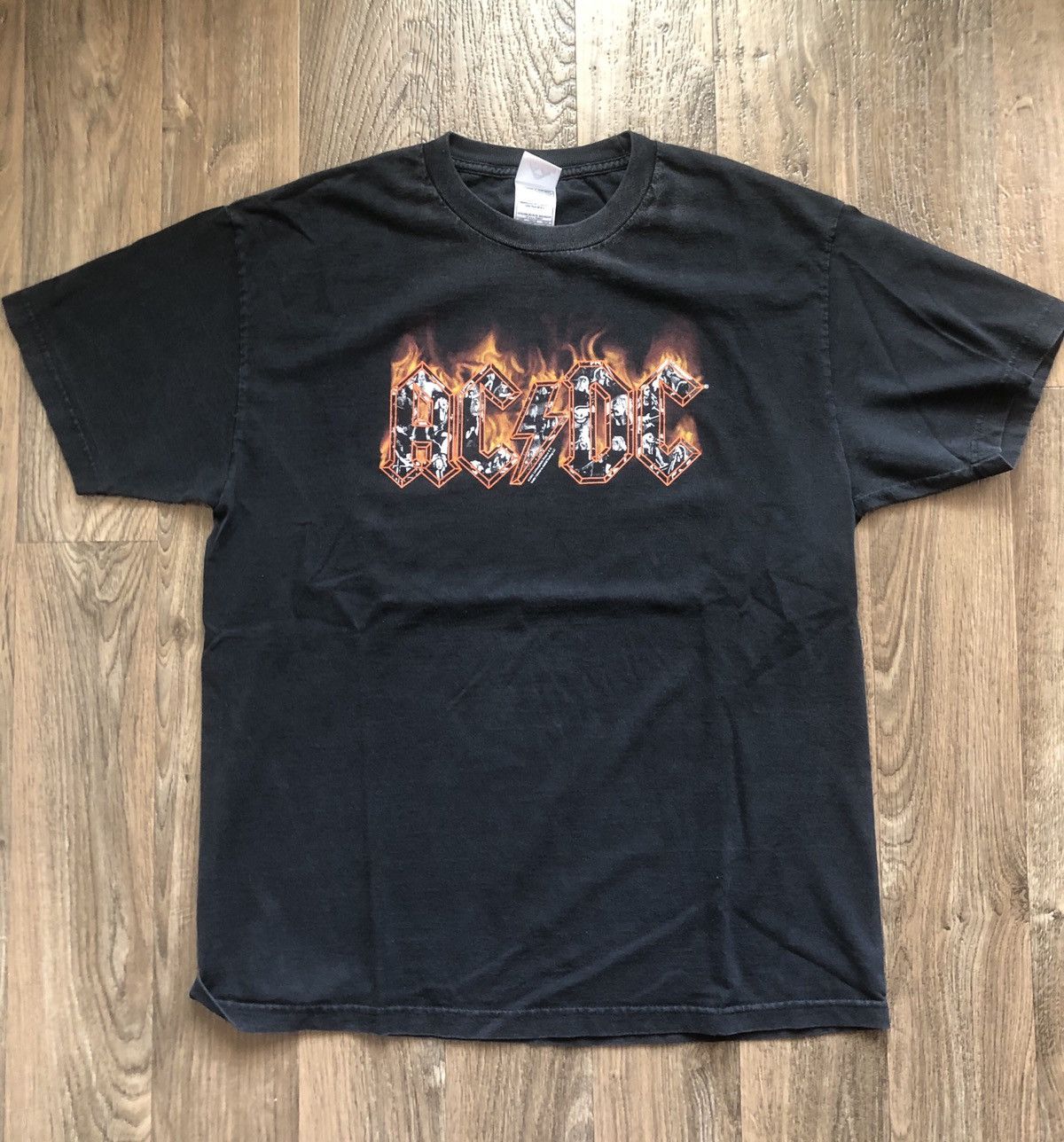 Band Tees × Vintage AC/DC Flame logo T shirt | Grailed