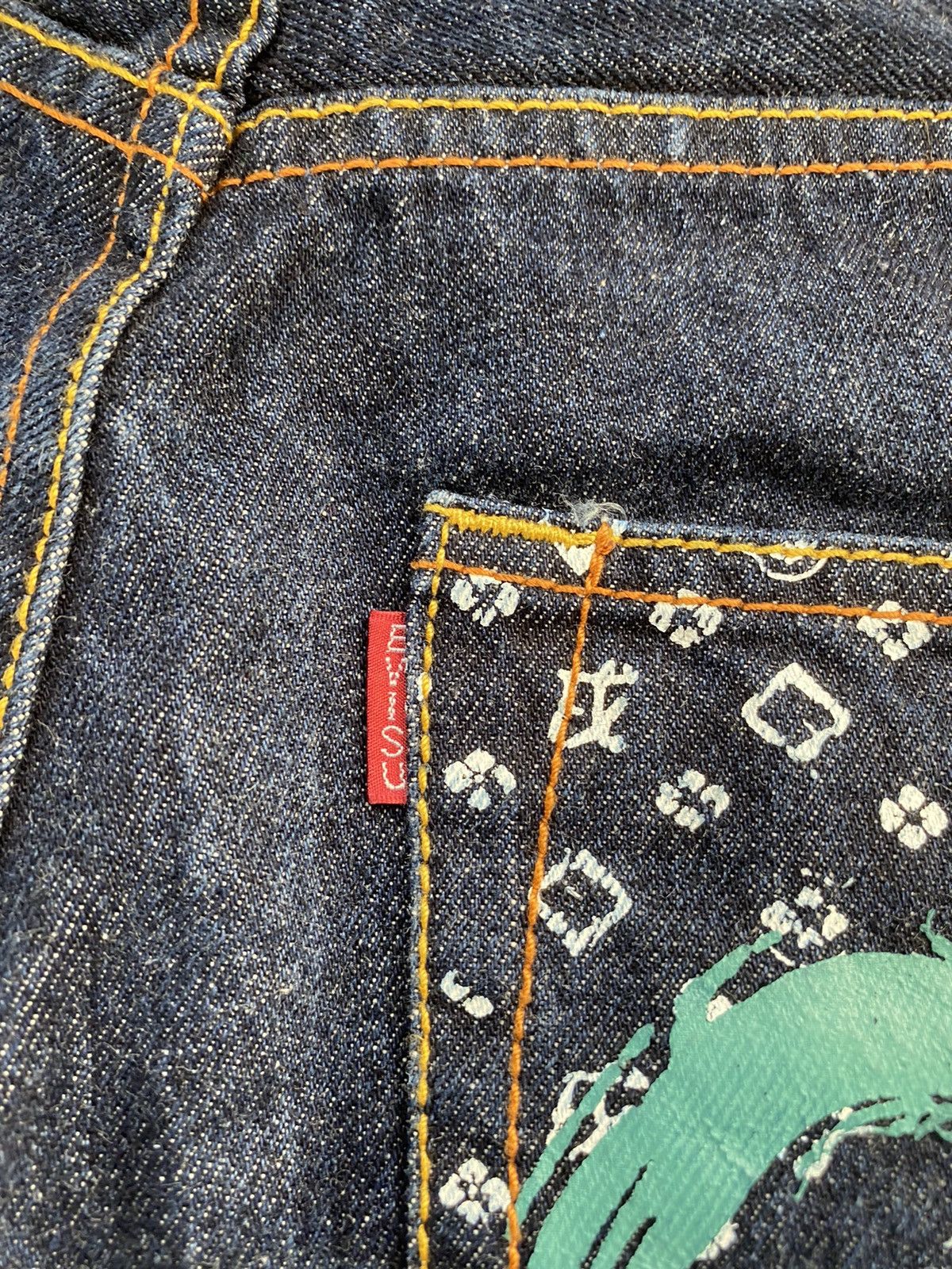 Vintage Vintage Evisu raw denim jeans Size US 30 / EU 46 - 3 Thumbnail
