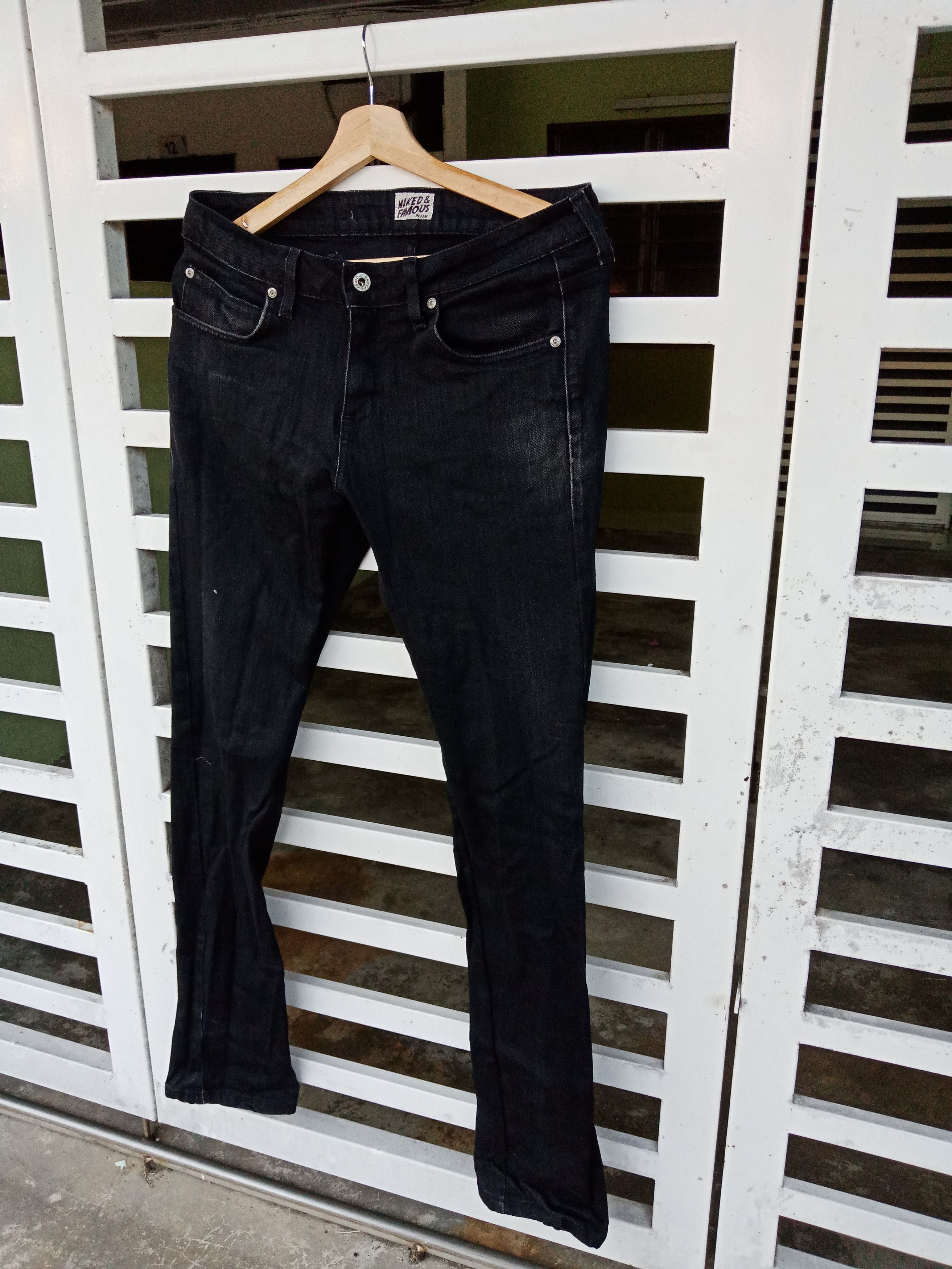 Naked & Famous Naked & Famous Skinny Guy "Black Power Stretch" Size US 33 - 3 Thumbnail