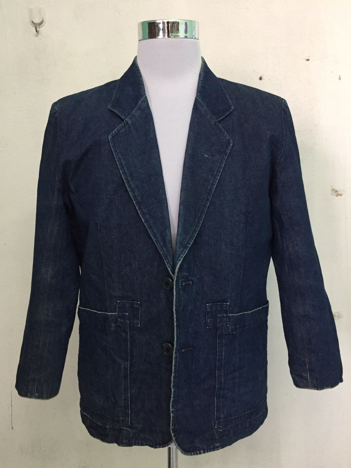 Japanese Brand Over Drive Padded Shoulder Denim Style Jacket Coat Size US M / EU 48-50 / 2 - 1 Thumbnail
