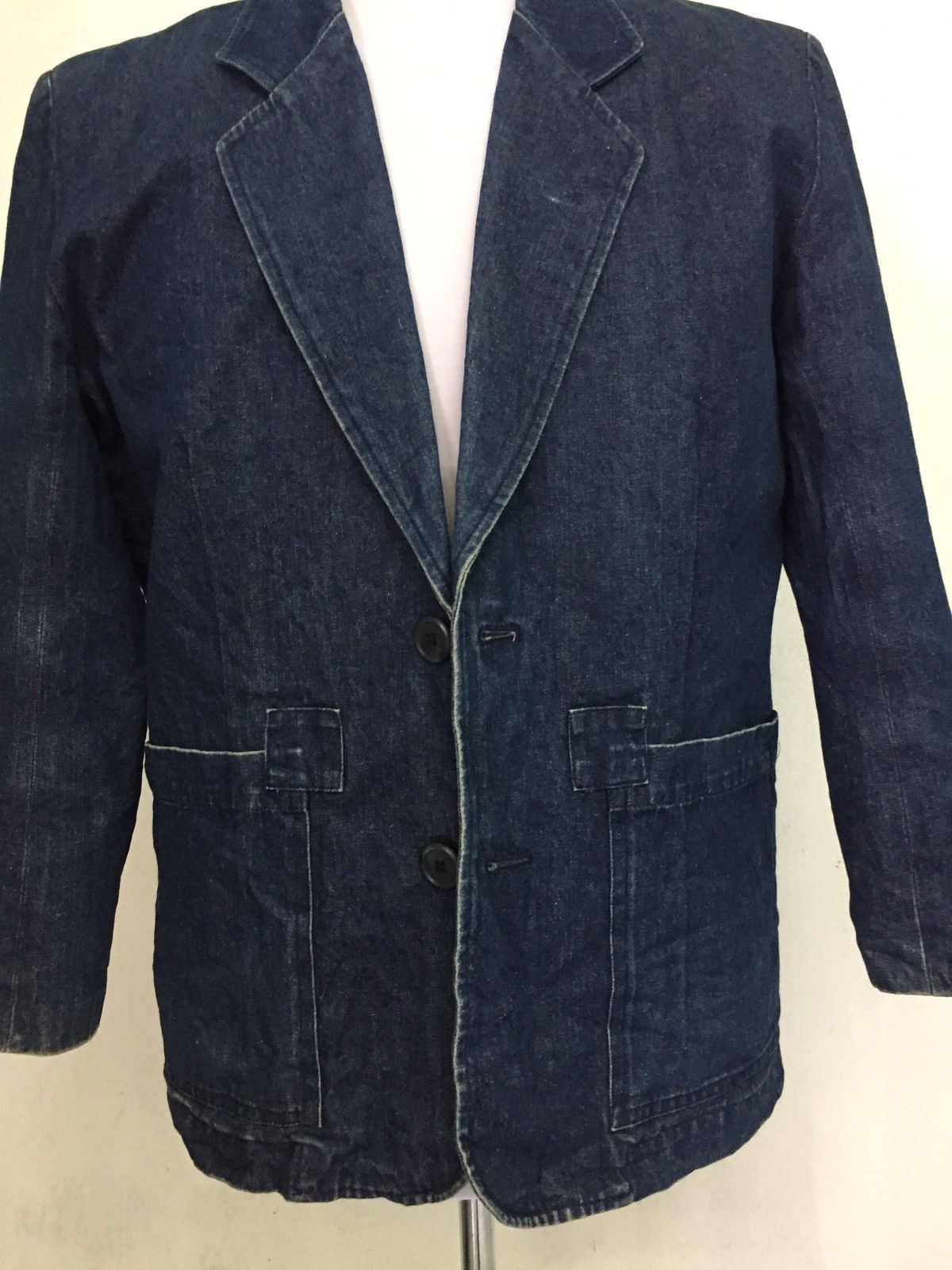 Japanese Brand Over Drive Padded Shoulder Denim Style Jacket Coat Size US M / EU 48-50 / 2 - 3 Thumbnail