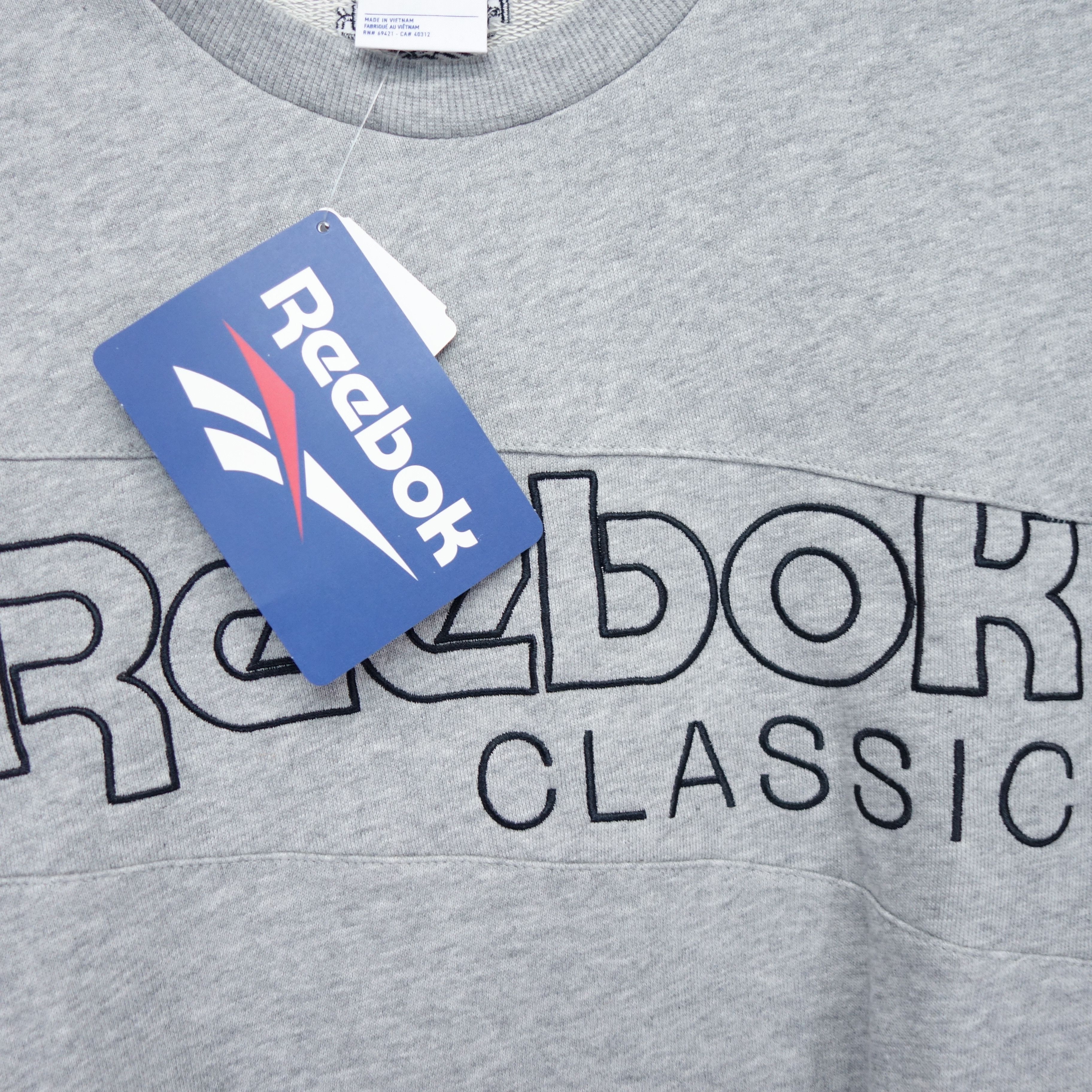 Reebok Gray Classic Logo Pullover Crew Neck Sweatshirt Medium Size US M / EU 48-50 / 2 - 2 Preview