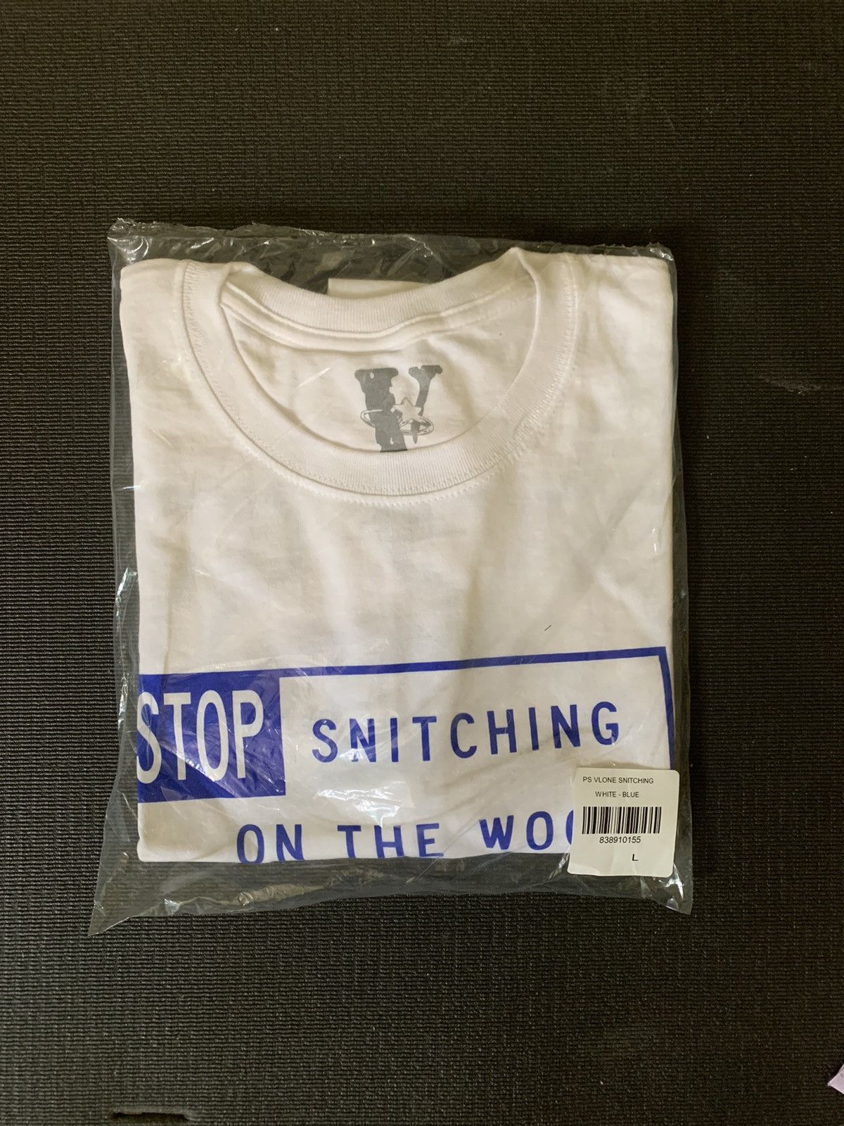 Vlone x POPSMOKE stop snitching tee store blue