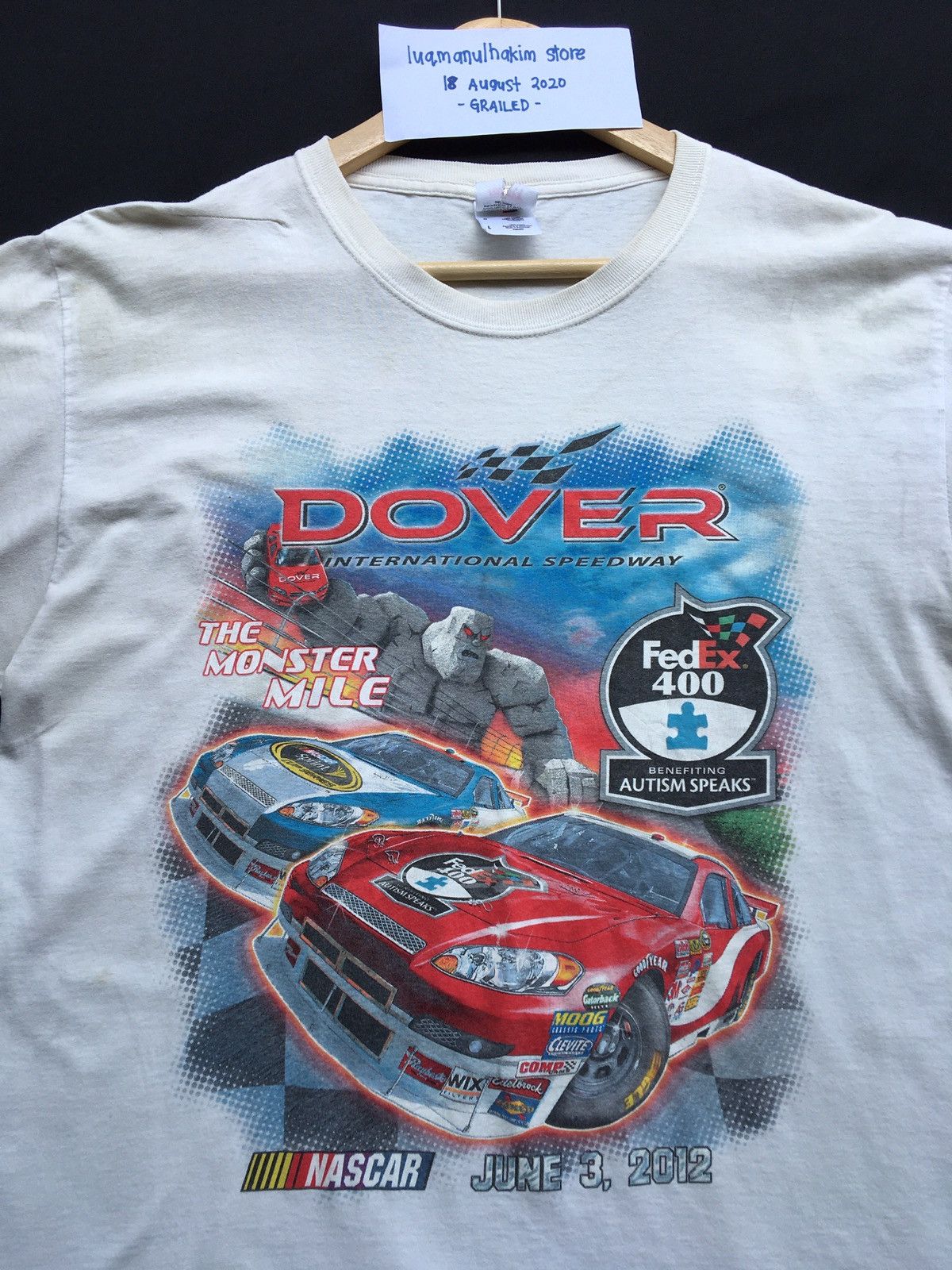 NASCAR Vintage Dover Speedway NASCAR 2012 Monster Mile Tee Size US L / EU 52-54 / 3 - 1 Thumbnail