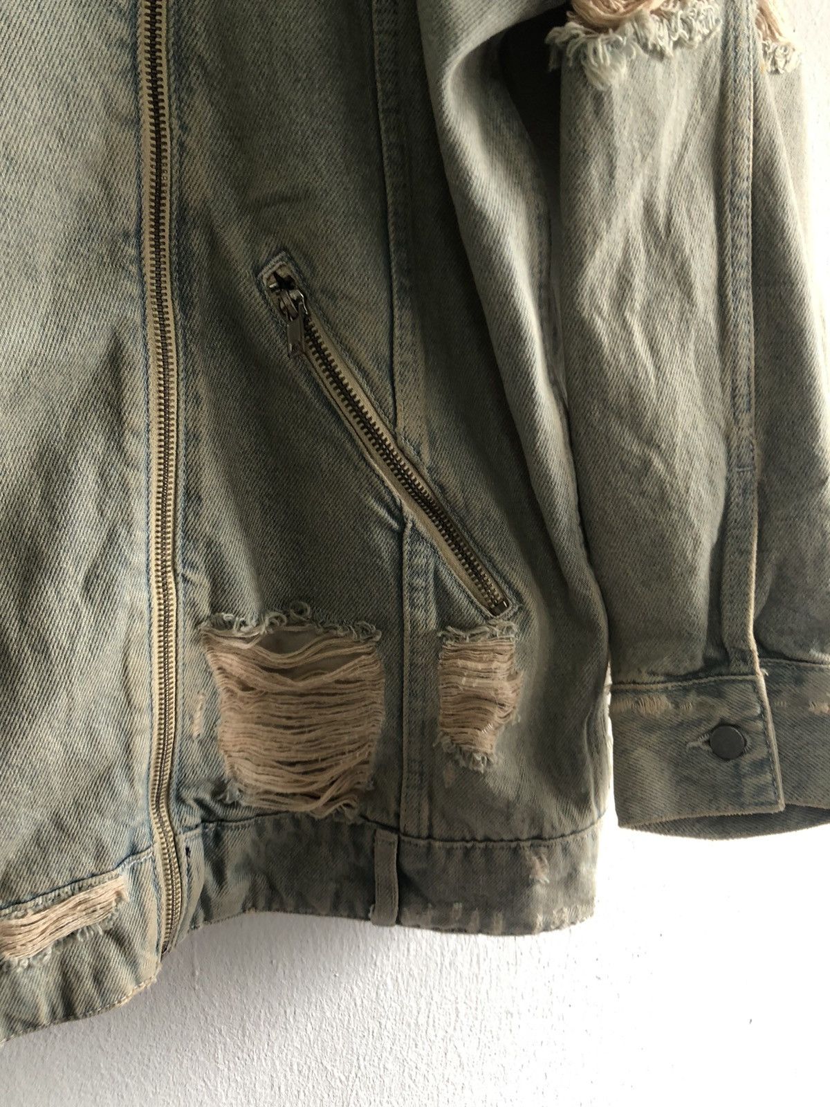 Zara ZARA Denim Long Jacket Distressed Size US M / EU 48-50 / 2 - 3 Thumbnail