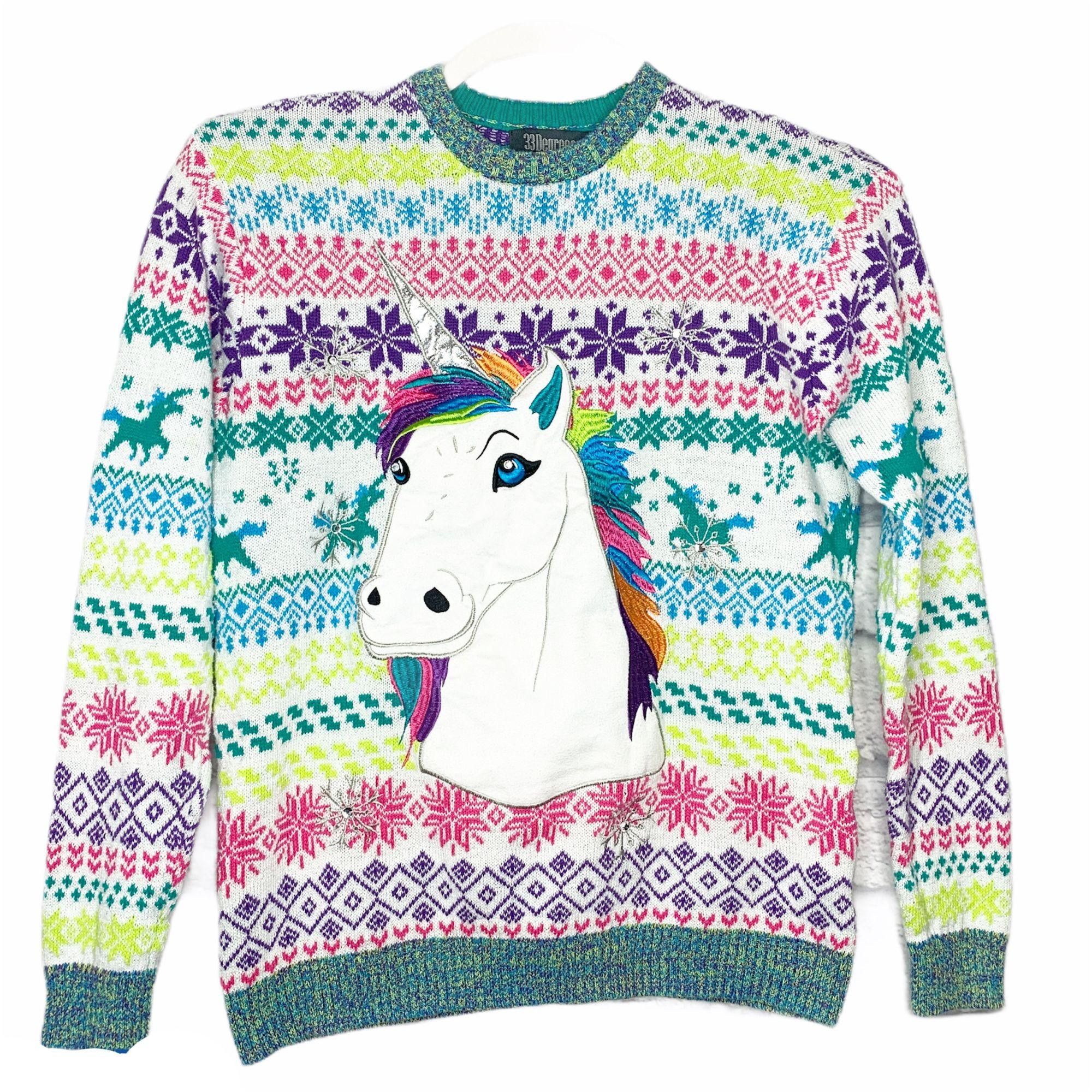 33 degrees unicorn sweater hotsell