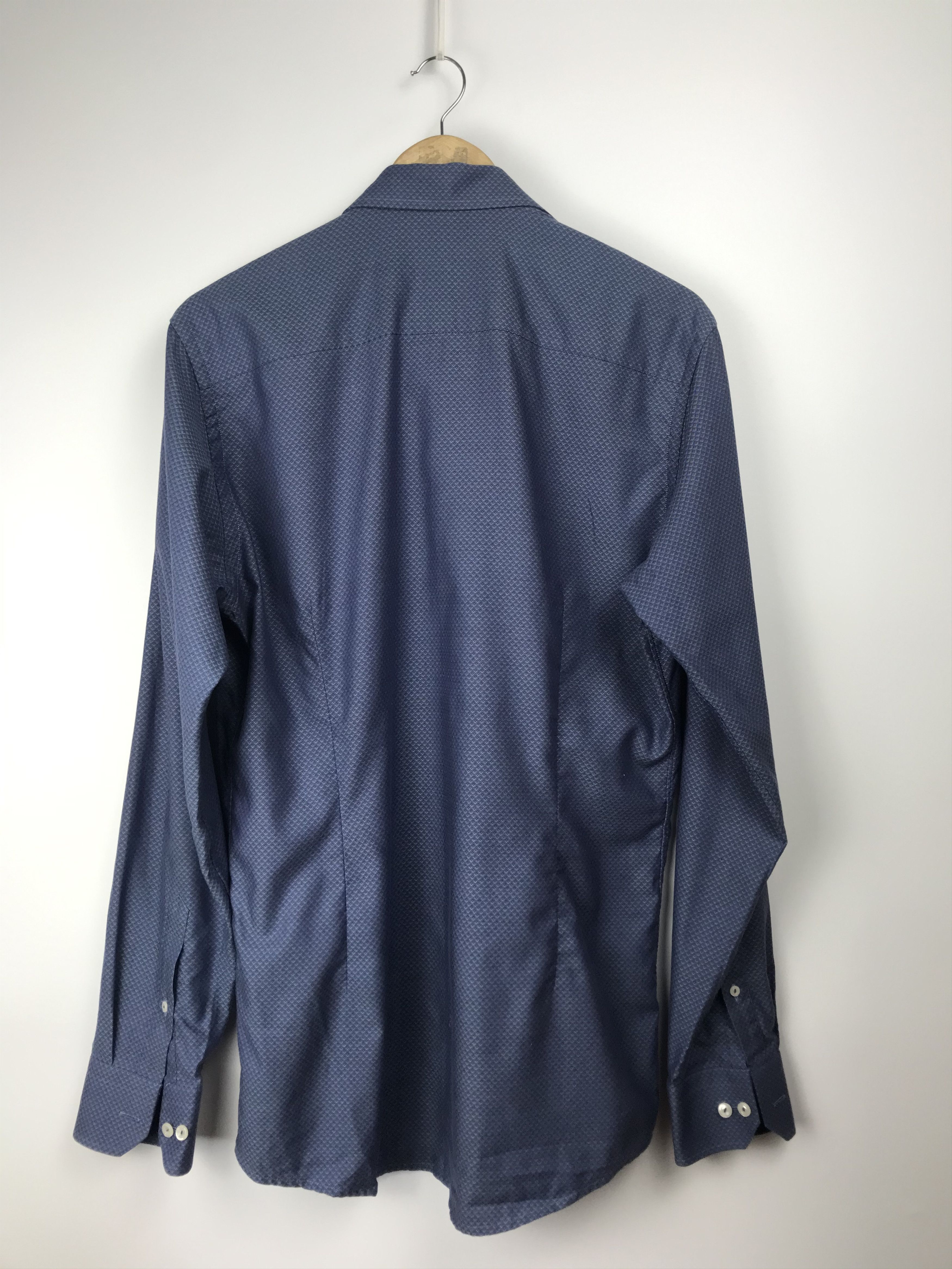 Eton Eton Men's Blue Pinpoint Slim Fit Shirt Shirt 16 1/2 42 L Size US L / EU 52-54 / 3 - 5 Thumbnail