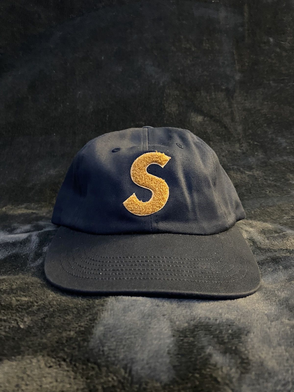 Supreme Supreme chenille S logo 6 panel navy | Grailed