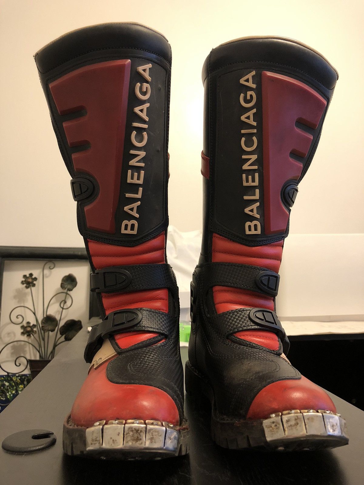 Balenciaga Red Balenciaga Motocross Boots FW17 Size US 7 / EU 40 - 1 Preview
