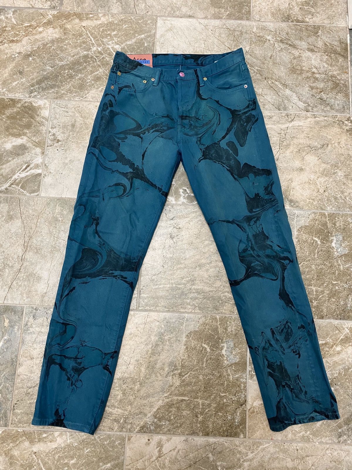 Acne Studios Acne Studios Swirl Ocean Blue Denim Jeans | Grailed