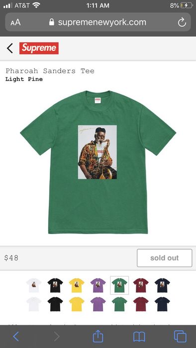 Supreme Supreme Pharoah Sanders Tee Pine Green | Grailed