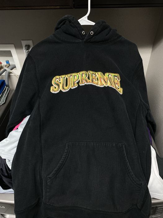 Black and best sale gold supreme hoodie