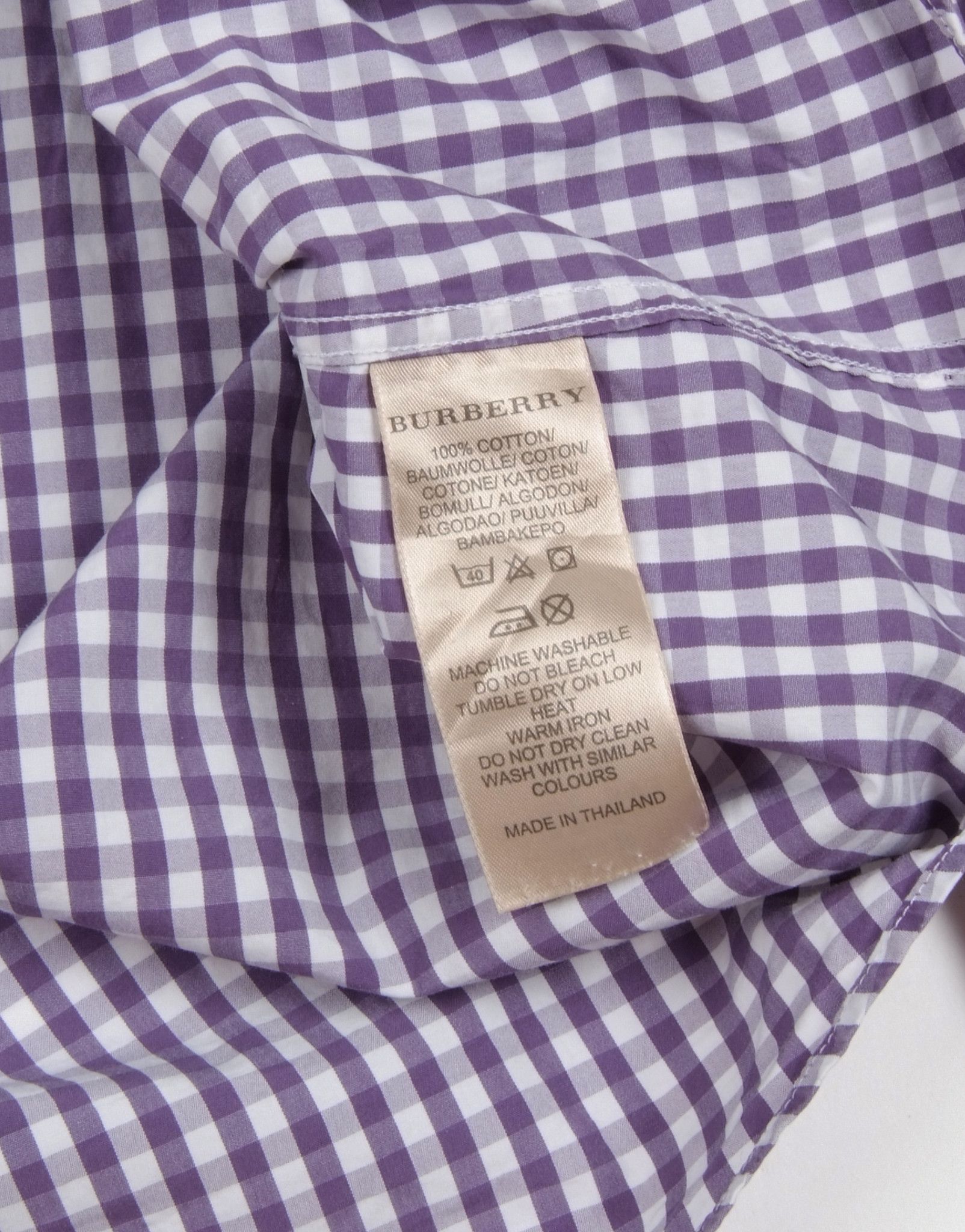 Burberry Burberry Brit Check Purple Button Ups Shirt Size US L / EU 52-54 / 3 - 6 Thumbnail