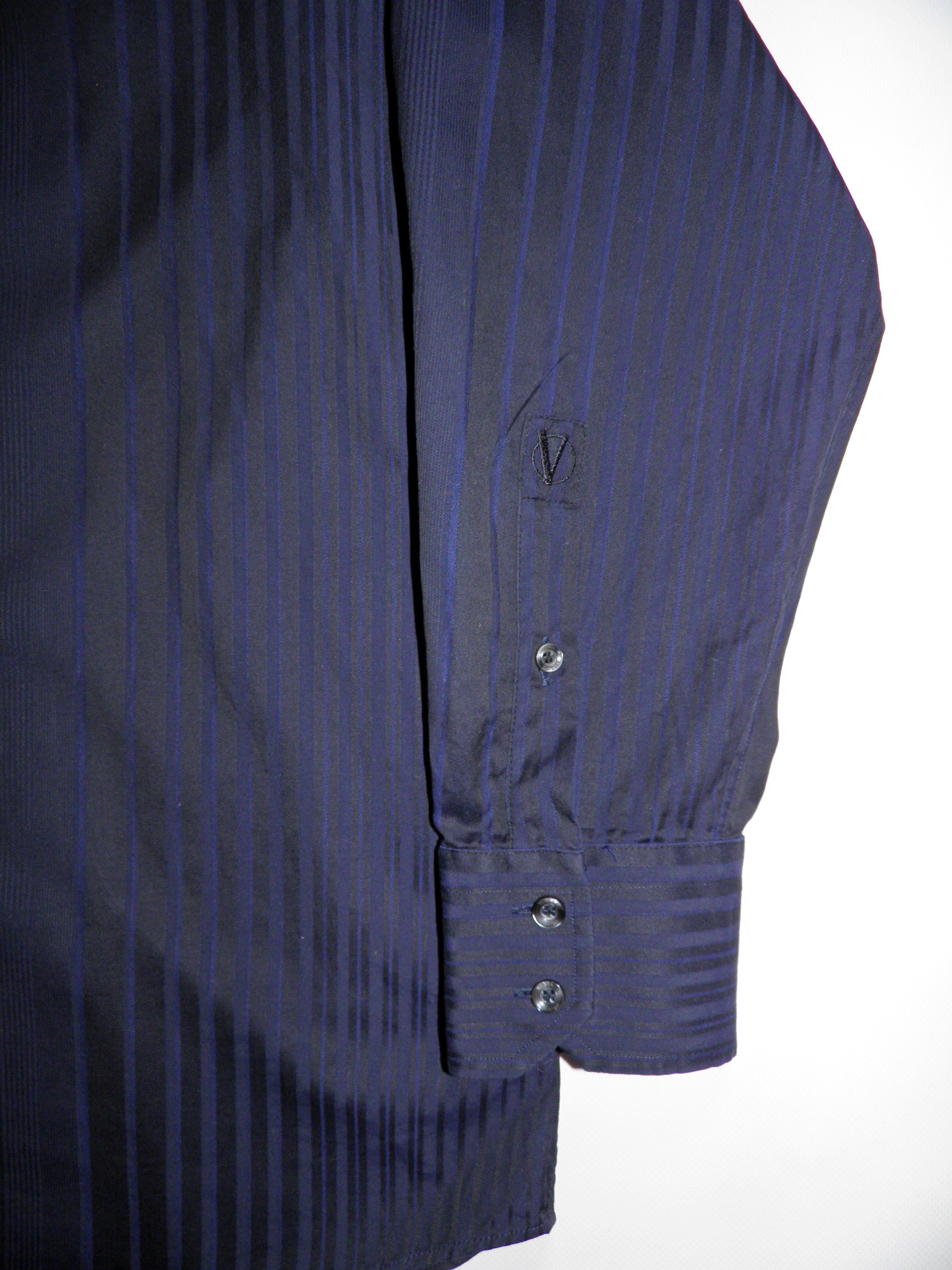 Versace × Versace Jeans Couture × Versus Versace Versace Collection Logo Striped Navy Longsleeve Shirt Size US L / EU 52-54 / 3 - 8 Thumbnail