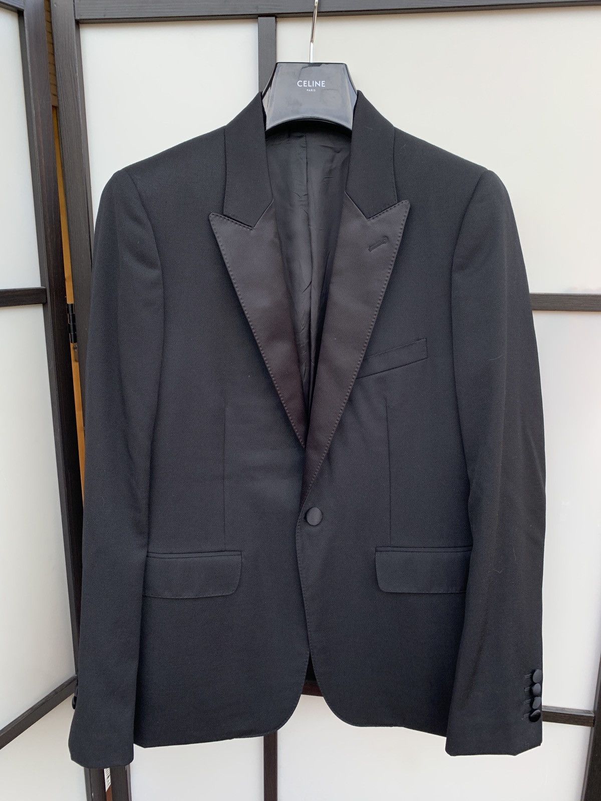 【CELINE】CLASSIC TUX JACKET IN MOHAIR AND SILK classic tux jacket in mohair and silk - BLACK | CELINE