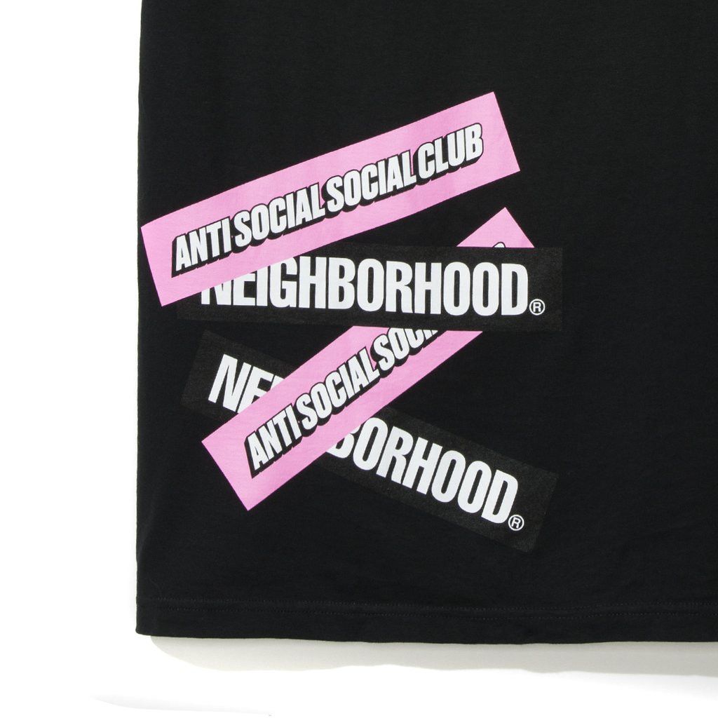 Anti Social Social Club × Neighborhood DS ASSC x NHBD Box Logo Stuck on You Black Tee FTP BAPE KITH Size US M / EU 48-50 / 2 - 2 Thumbnail