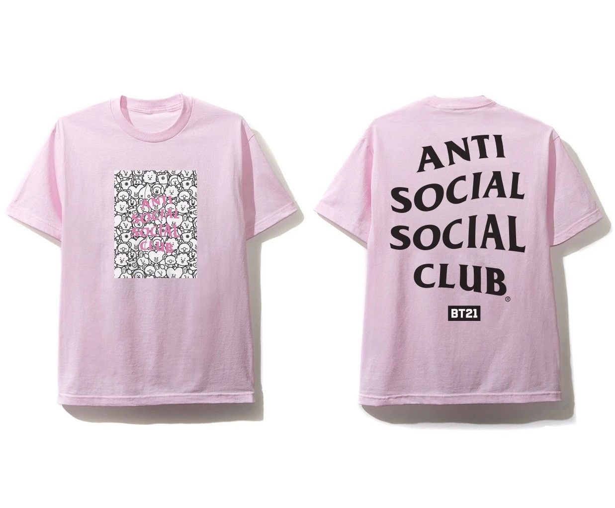 DS ASSC x BT21 What you need Pink Tee Bape kith kaws vlone