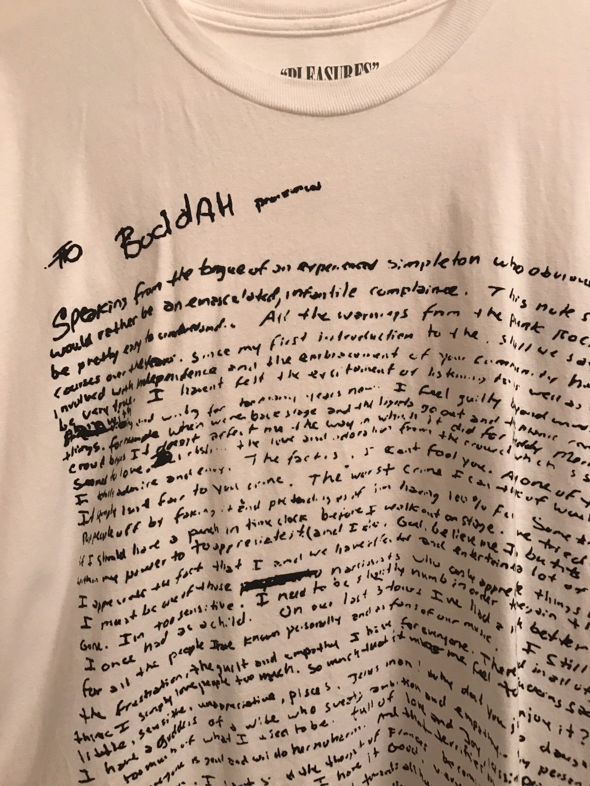 Pleasures Kurt Cobain Suicide Note (1st Tee The Brand Pleasures Released) Size US XL / EU 56 / 4 - 1 Preview