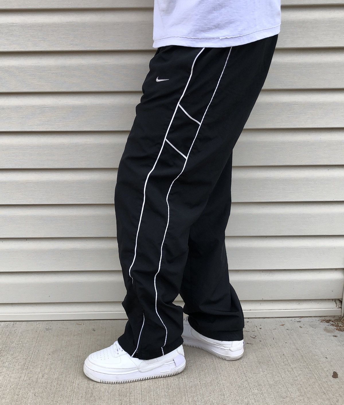 Nike L Vintage Nike Mini Swoosh Streetwear Black Track Pants