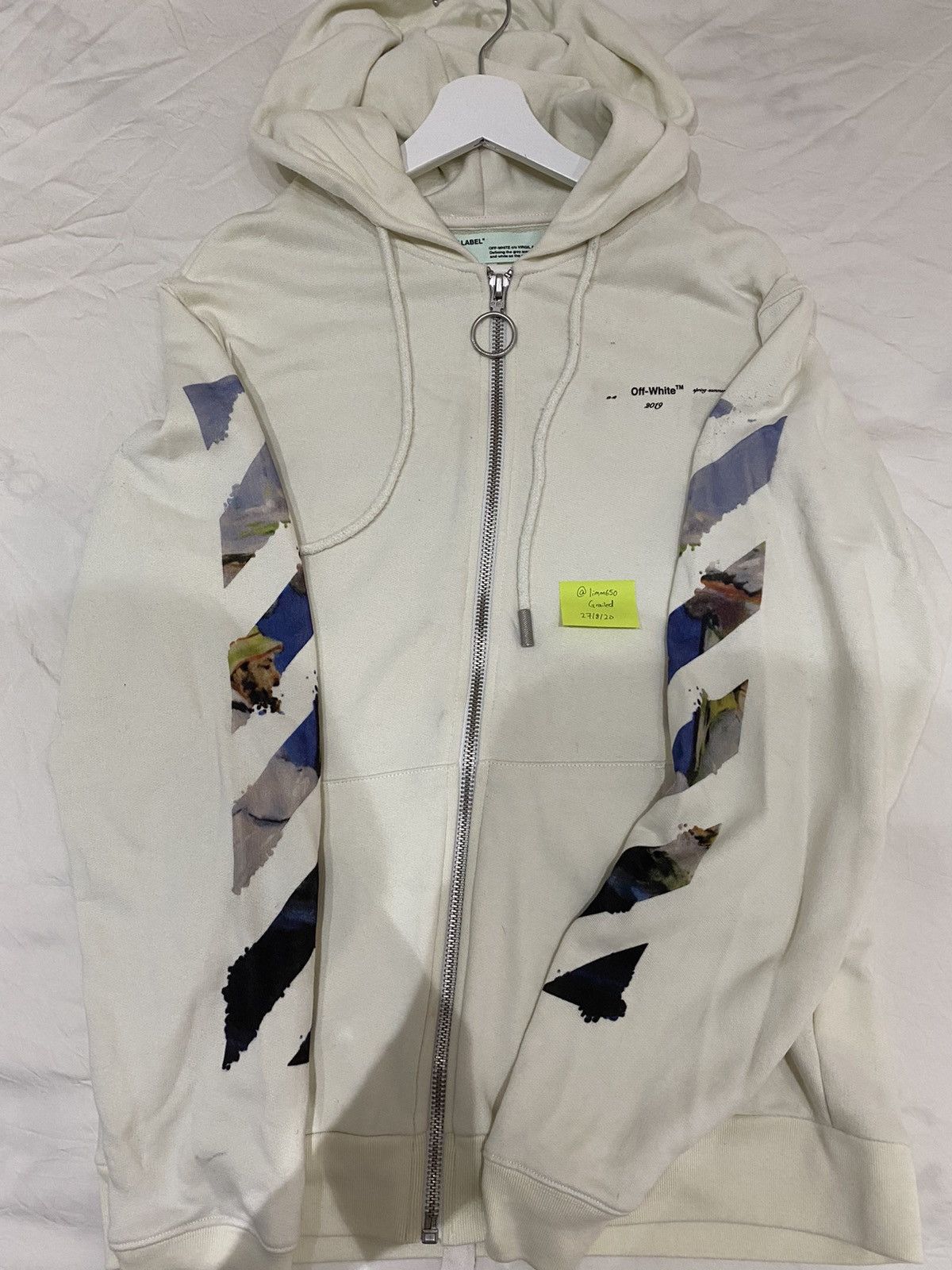 Off White Off White black diag multicolor zipped hoodie Grailed