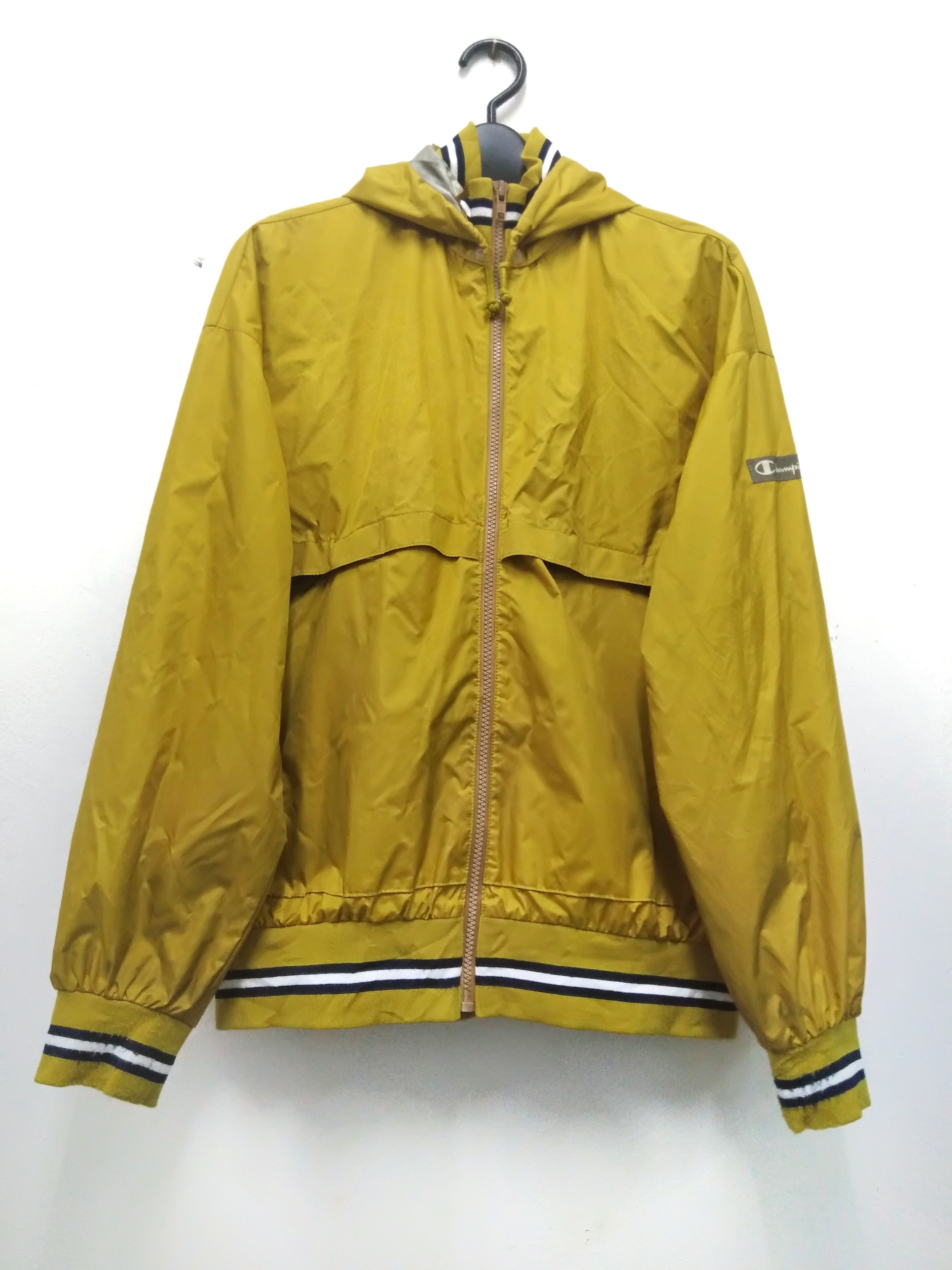 Champion Yellow Windbreaker Hoddie Jacket