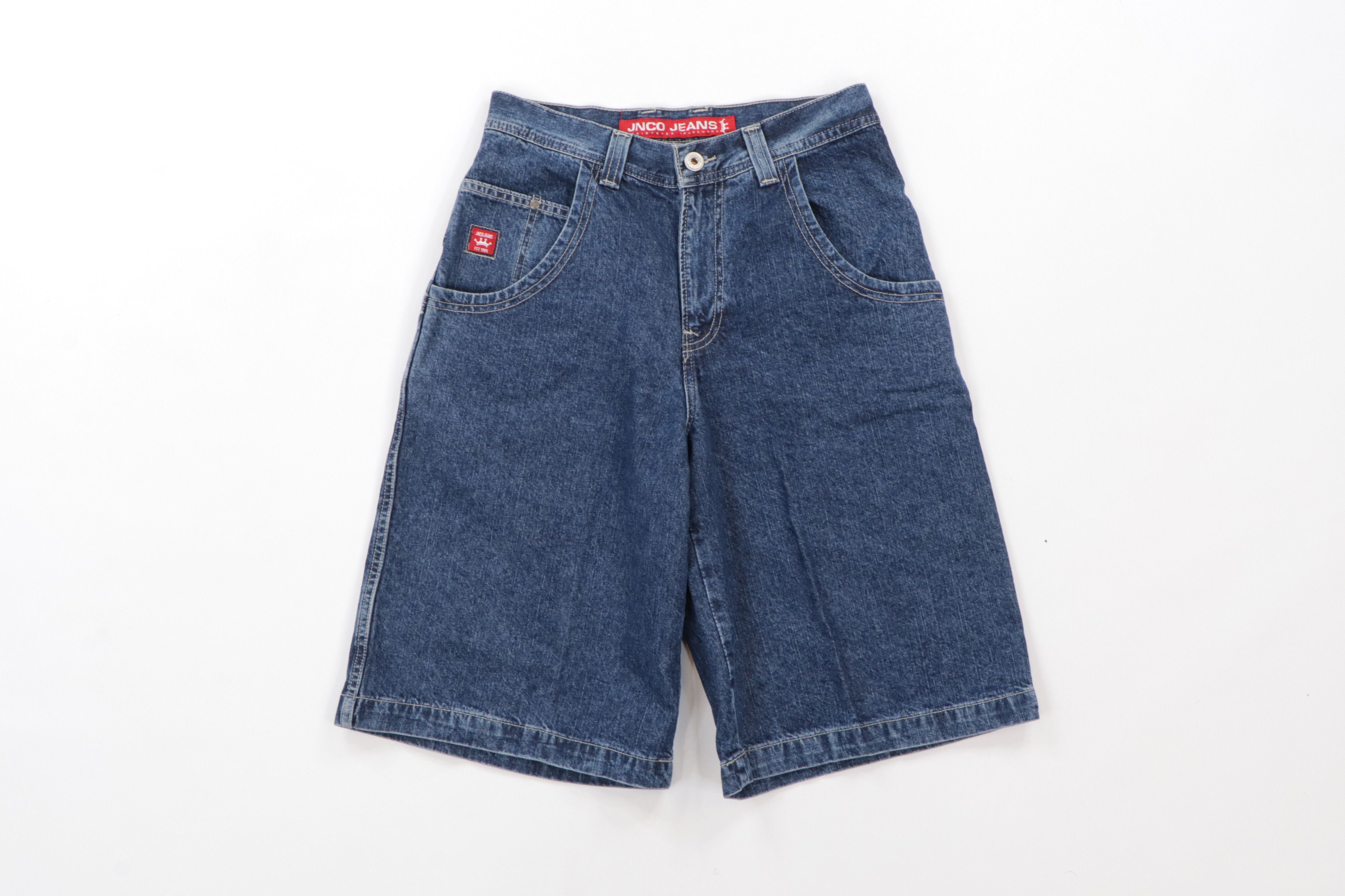 JNCO Vintage 90s JNCO Shark 8 Ball Denim Jean Shorts Wide
