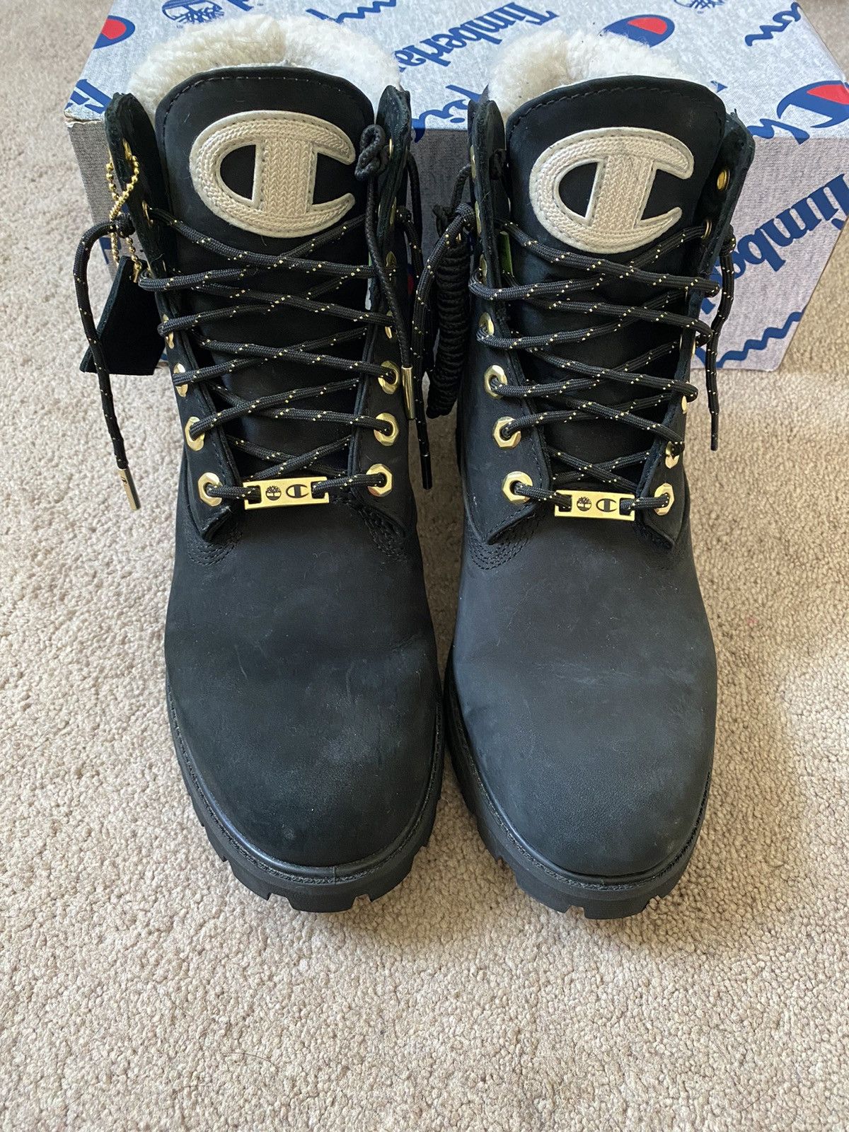 Champion timberland black on sale boots