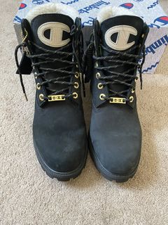 Black timberland hotsell x champion boots