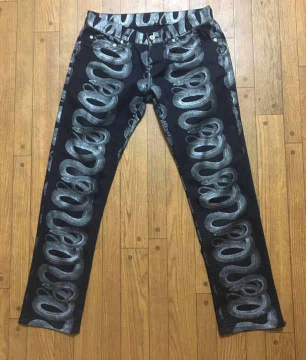 Hysteric Glamour hysteric glamour black snake jeans | Grailed