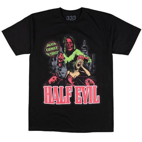 Half Evil Death Comes In Threes Tee Black Large Grailed