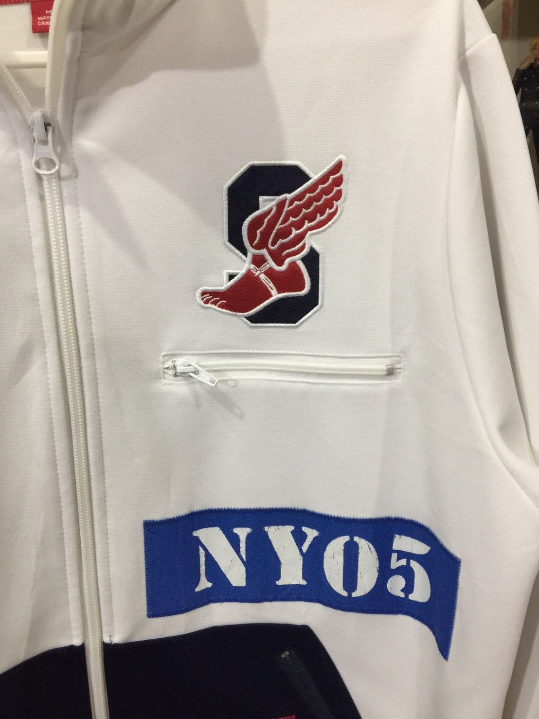 Supreme Supreme s wing stadium jacket white | Grailed