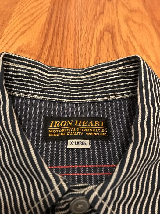 Iron Heart IHSH-78 Indigo Dyed Hickory Stripe Work Shirt | Grailed