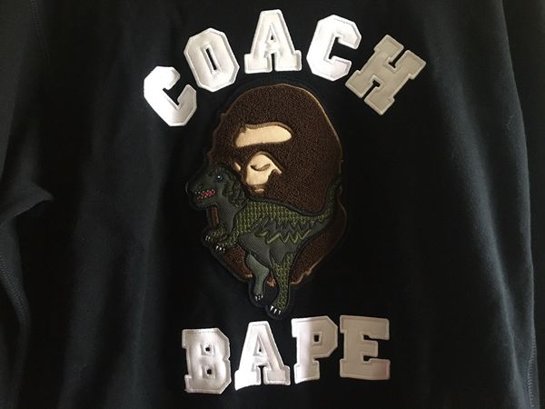 在庫極少 サイズL BAPE × COACH REXY CREWNECK