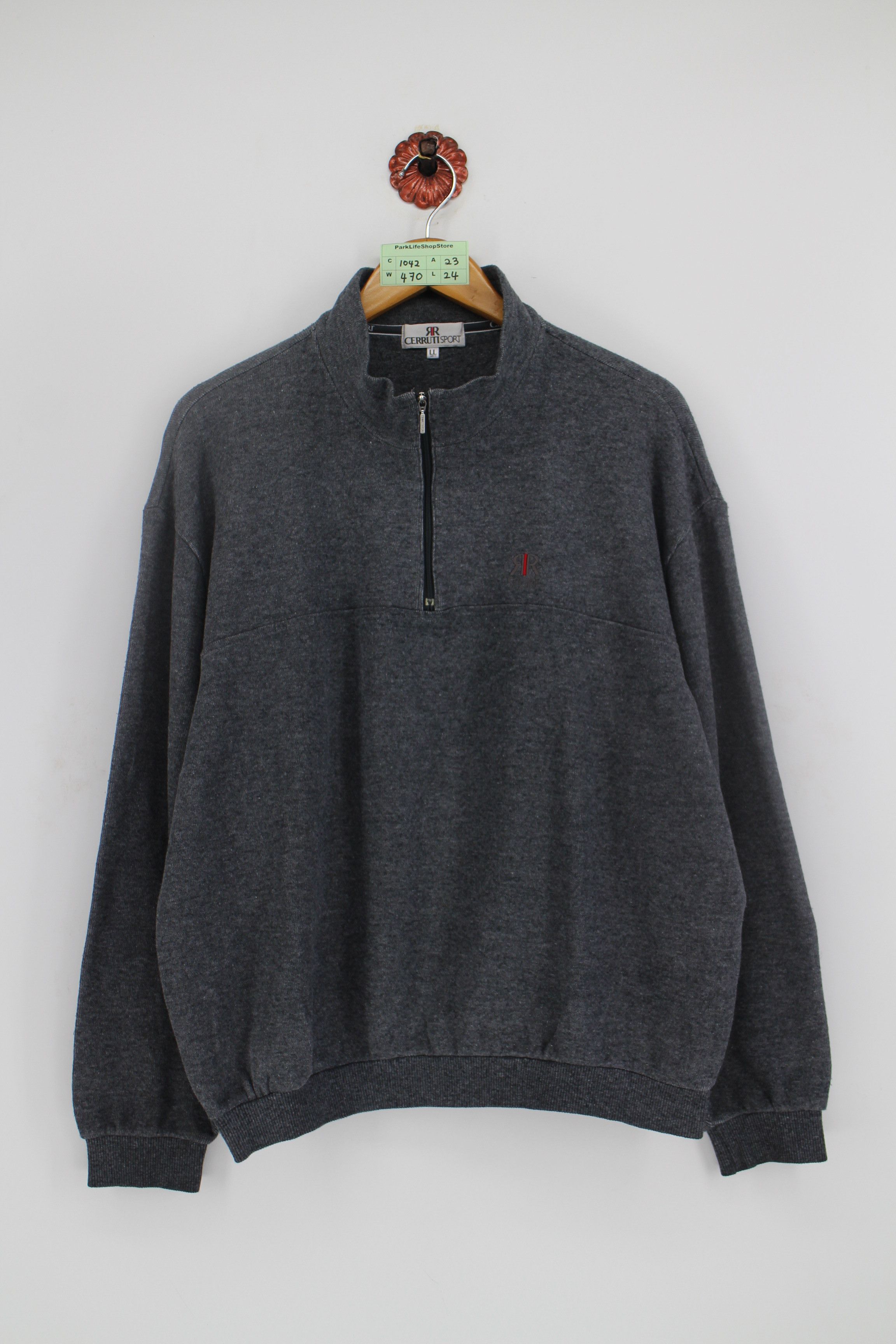 Vintage CERRUTI 1881 Half Zipper Sweatshirt Unisex Size L