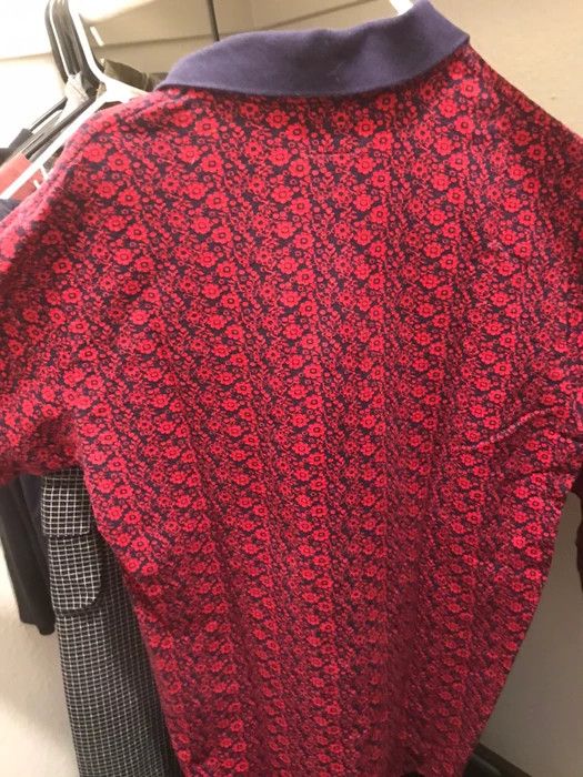 Supreme Supreme Floral Jacquard Zip L/S Polo Red | Grailed