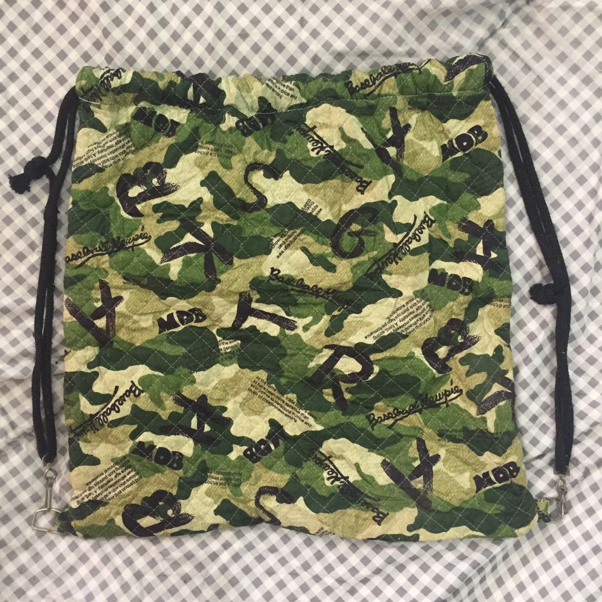 Japanese Brand Camo Drawstring Backpack Style Bag Size ONE SIZE - 3 Thumbnail