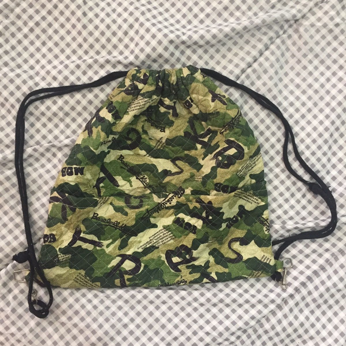 Japanese Brand Camo Drawstring Backpack Style Bag Size ONE SIZE - 1 Thumbnail