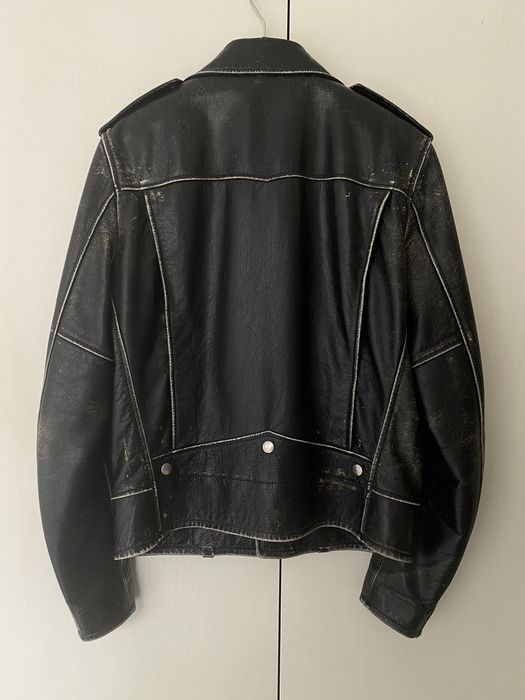 Zara DISTRESSED LEATHER JACKET