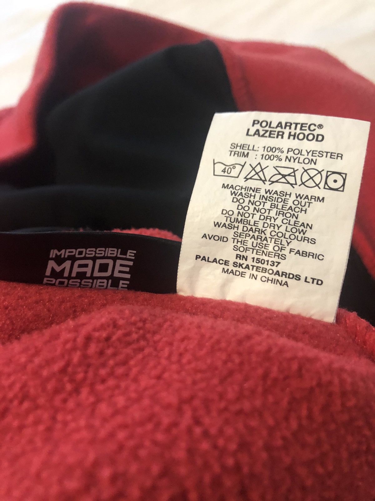 Palace × Polartec Palace Red Lazer Polartec Fleece Hoodie Size US L / EU 52-54 / 3 - 9 Thumbnail