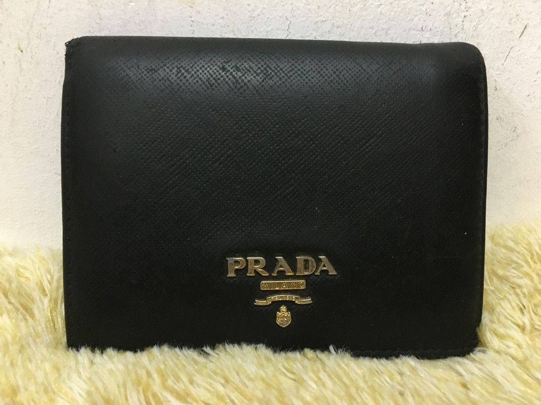 Prada Prada Leather Bifold Wallet Size ONE SIZE - 3 Thumbnail