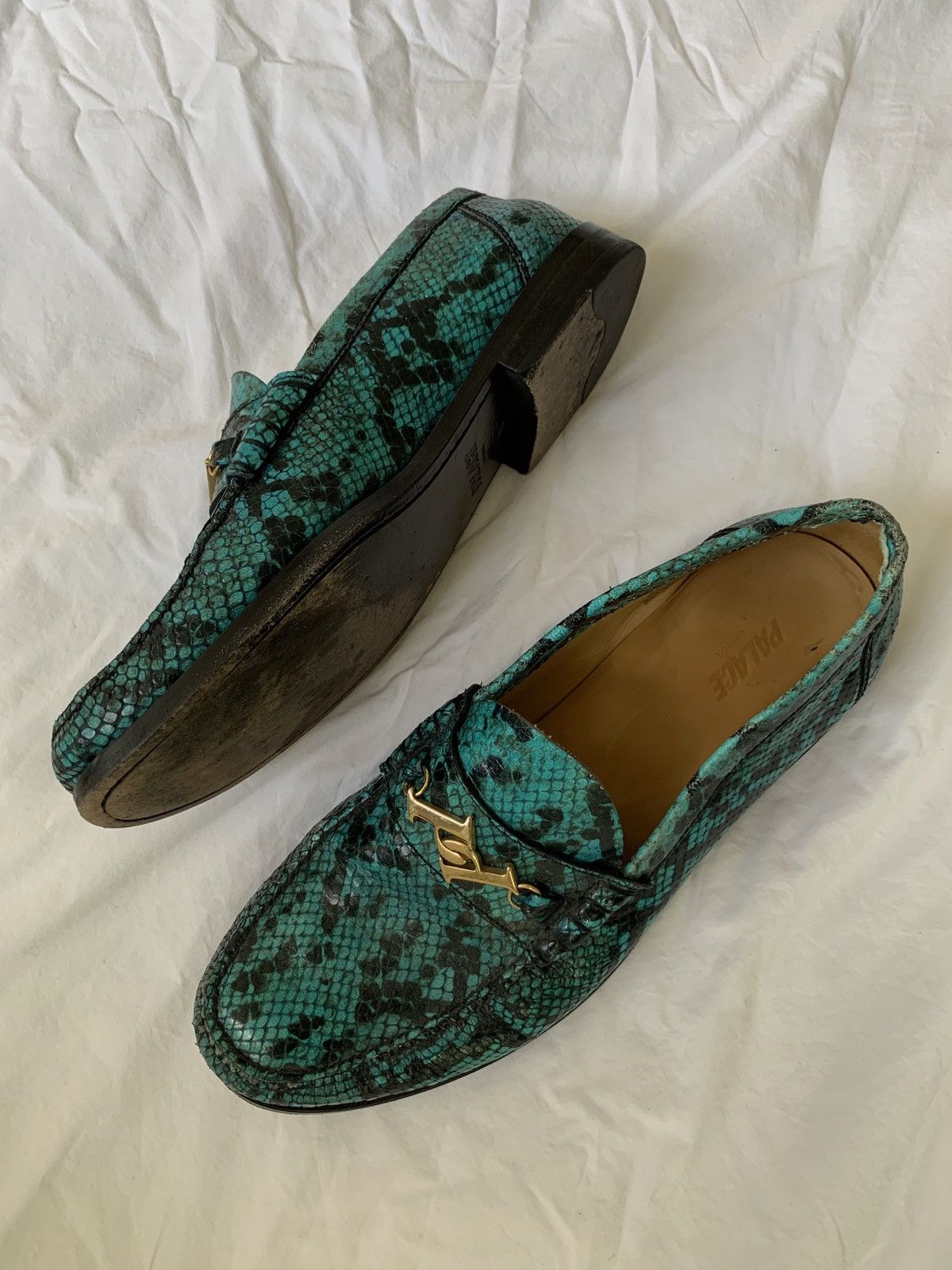 Palace Palace Blue Snake Print Loafer Grailed