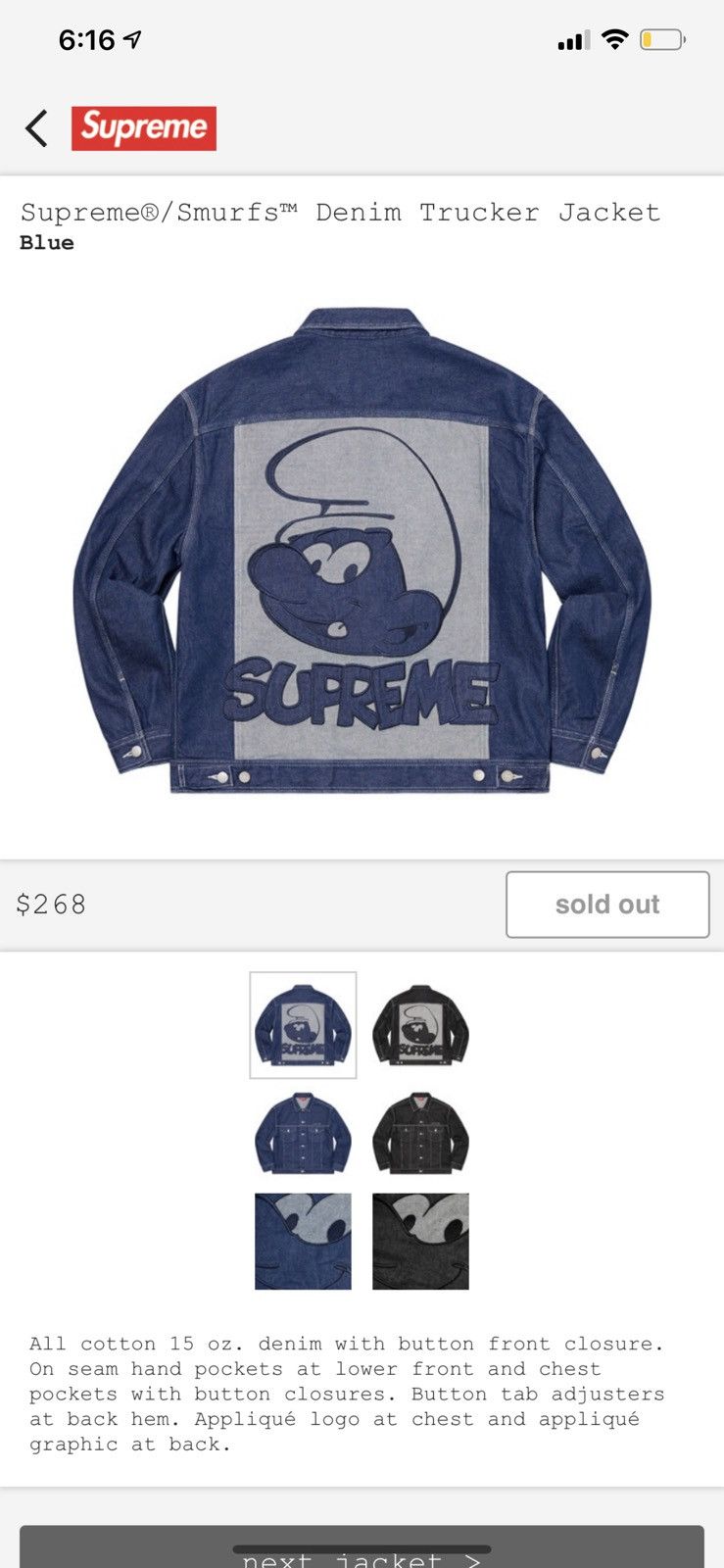 Supreme Supreme Smurfs Denim Jacket | Grailed 