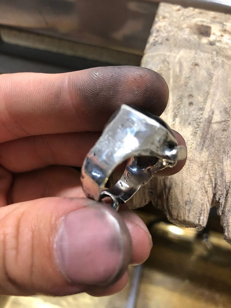 Handmade Handmade 925 Silver Ring with Black Onyx Made in Italy Size ONE SIZE - 11 Thumbnail