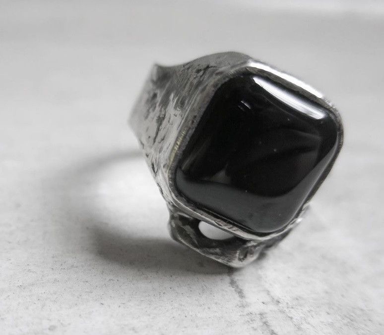 Handmade Handmade 925 Silver Ring with Black Onyx Made in Italy Size ONE SIZE - 2 Thumbnail