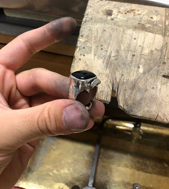 Handmade Handmade 925 Silver Ring with Black Onyx Made in Italy Size ONE SIZE - 8 Thumbnail