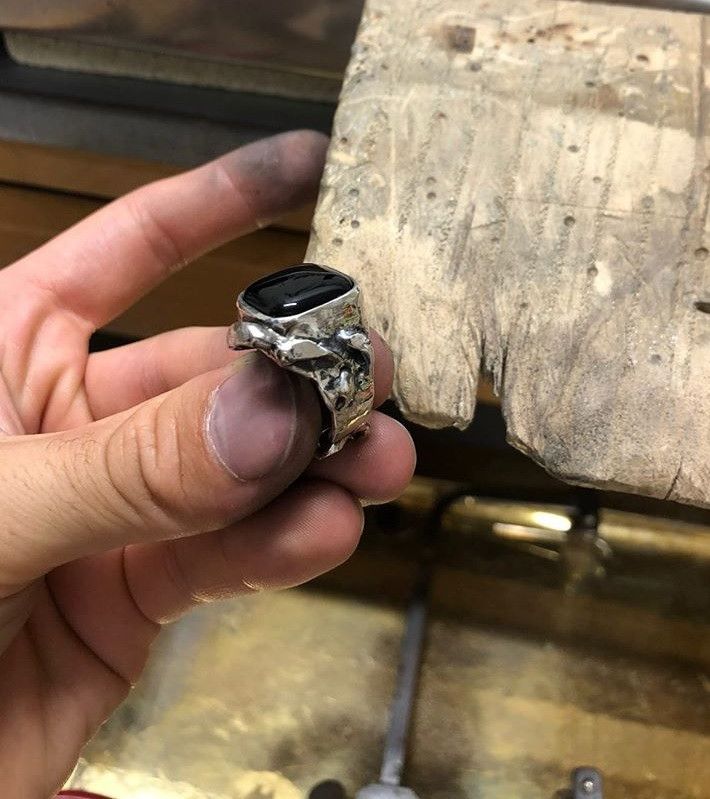 Handmade Handmade 925 Silver Ring with Black Onyx Made in Italy Size ONE SIZE - 6 Thumbnail