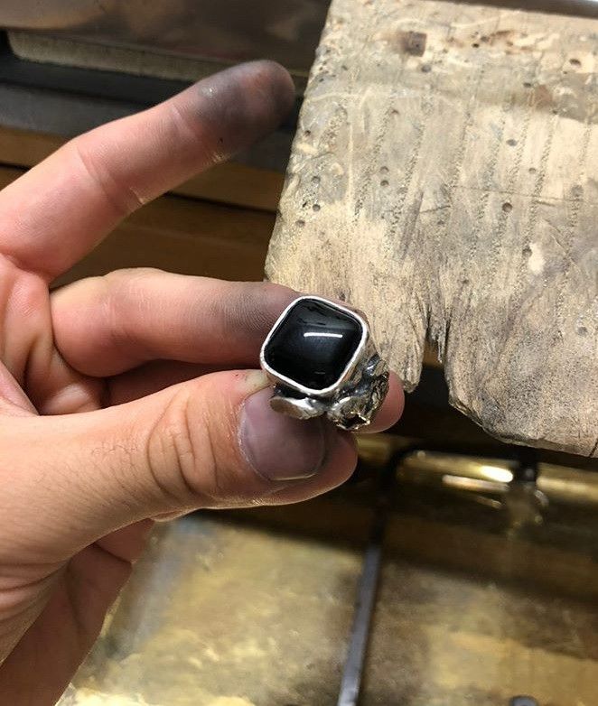 Handmade Handmade 925 Silver Ring with Black Onyx Made in Italy Size ONE SIZE - 7 Thumbnail