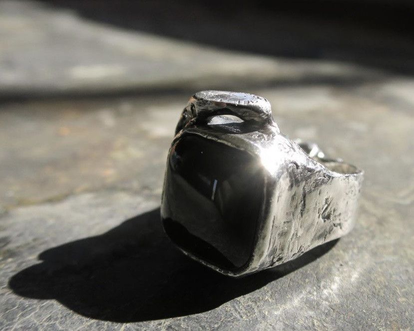 Handmade Handmade 925 Silver Ring with Black Onyx Made in Italy Size ONE SIZE - 1 Thumbnail