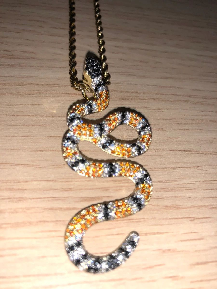 Gucci Brand New Iced Gucci Snake Diamond Golden Chain Grailed